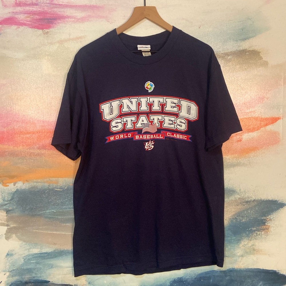 🔥EC🔥F/B 2009 United States 100% Cotton World Baseball Classic T-shirt.